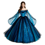 Frankenstein Elizabeth Women Blue Dress Cosplay Costume Outfit Halloween Carnival Suit