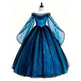 Frankenstein Elizabeth Women Blue Dress Cosplay Costume Outfit Halloween Carnival Suit