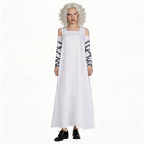 Frankenstein Elizabeth Women White Outfit Cosplay Costume Outfit Halloween Carnival Suit