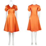 Frankenstein The Bride Women Orange Dress Cosplay Costume Outfit Halloween Carnival Suit