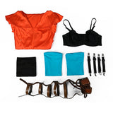Frankenstein The Bride Women Orange Outfit Cosplay Costume Outfit Halloween Carnival Suit