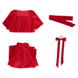 Frieren: Beyond Journey's End Frieren Women Red Dress Cosplay Costume Outfit Halloween Carnival Suit