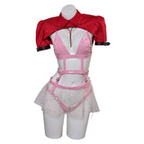 Game Final Fantasy Aerith Gainsborough Women Pink Sexy Suit Cosplay Costume Outfits Halloween Carnival Suit