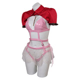 Game Final Fantasy Aerith Gainsborough Women Pink Sexy Suit Cosplay Costume Outfits Halloween Carnival Suit