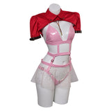 Game Final Fantasy Aerith Gainsborough Women Pink Sexy Suit Cosplay Costume Outfits Halloween Carnival Suit