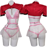 Game Final Fantasy Aerith Gainsborough Women Pink Sexy Suit Cosplay Costume Outfits Halloween Carnival Suit