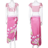 Game Final Fantasy VII Aerith Gainsborough Women Pink Beach Dress Cosplay Costume Outfits Halloween Carnival Suit