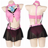 Game Final Fantasy VII Aerith Gainsborough Women Pink Sexy Swimsuit Cosplay Costume Original Design