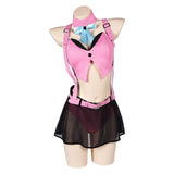 Game Final Fantasy VII Aerith Gainsborough Women Pink Sexy Swimsuit Cosplay Costume Original Design