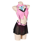 Game Final Fantasy VII Aerith Gainsborough Women Pink Sexy Swimsuit Cosplay Costume Original Design