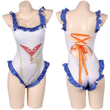 Game Genshin Impact Ganyu Women White One-piece Swimsuit Cosplay Costume Outfits Halloween Carnival Suit