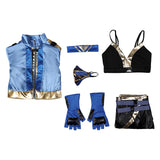 Game Mortal Kombat Kitana Women Blue Outfit Cosplay Costume Outfits Halloween Carnival Suit