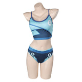 Game Valorant Jett Women Blue Swimsuit Cosplay Costume Outfits Halloween Carnival Suit Original Design