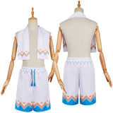 Genshin Impact Aether White Blue Hot Spring Outfit Cosplay Costume Outfits Halloween Carnival Suit