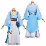 Genshin Impact Lumine Women Blue Dress Outfit Cosplay Costume Outfits Halloween Carnival Suit