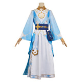 Genshin Impact Lumine Women Blue Dress Outfit Cosplay Costume Outfits Halloween Carnival Suit