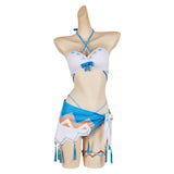 Genshin Impact Lumine Women White Blue Swimsuit Cosplay Costume Outfits Halloween Carnival Suit