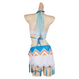 Genshin Impact Lumine Women White Blue Swimsuit Cosplay Costume Outfits Halloween Carnival Suit