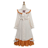 Genshin Impact Sandrone White and Brown Nightgown Cosplay Costume Outfit Halloween Carnival Suit