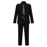 Good Omens Crowley Black Suit Cosplay Costume Outfit Halloween Carnival Suit