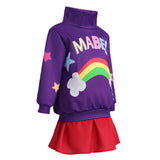 Gravity Falls Mabel Kids Children Purple Outfit Cosplay Costume Outfit Halloween Carnival Suit
