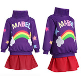 Gravity Falls Mabel Kids Children Purple Outfit Cosplay Costume Outfit Halloween Carnival Suit