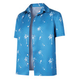 GTA Jason Blue Printed Beach Shirt Cosplay Costume Outfit Halloween Carnival Suit