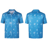 GTA Jason Blue Printed Beach Shirt Cosplay Costume Outfit Halloween Carnival Suit
