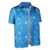 GTA Jason Blue Printed Beach Shirt Cosplay Costume Outfit Halloween Carnival Suit