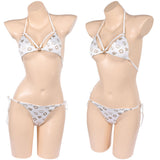 GTA Lucia Women White Swimsuit Cosplay Costume Outfit Halloween Carnival Suit