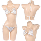 GTA Lucia Women White Swimsuit Cosplay Costume Outfit Halloween Carnival Suit