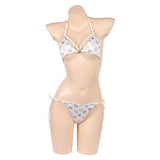 GTA Lucia Women White Swimsuit Cosplay Costume Outfit Halloween Carnival Suit