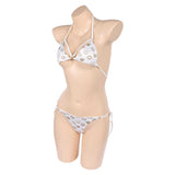 GTA Lucia Women White Swimsuit Cosplay Costume Outfit Halloween Carnival Suit