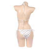 GTA Lucia Women White Swimsuit Cosplay Costume Outfit Halloween Carnival Suit