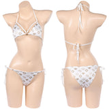 GTA Lucia Women White Swimsuit Cosplay Costume Outfit Halloween Carnival Suit