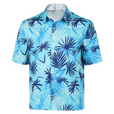 GTA Tommy Blue Printed Beach Shirt Cosplay Costume Outfit Halloween Carnival Suit