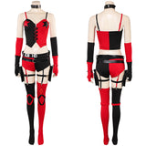 Harley Quinn Women Black And Red Outfit Cosplay Costume Outfits Halloween Carnival Suit