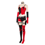 Harley Quinn Women Black And Red Outfit Cosplay Costume Outfits Halloween Carnival Suit