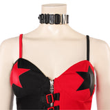 Harley Quinn Women Black And Red Outfit Cosplay Costume Outfits Halloween Carnival Suit