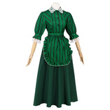 Haunted Mansion Maid Classic Green Dress Outfit Cosplay Costume Outfits Halloween Carnival Suit