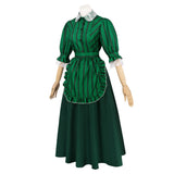 Haunted Mansion Maid Classic Green Dress Outfit Cosplay Costume Outfits Halloween Carnival Suit