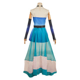 Hazbin Hotel Season 2 Angel Dust Blue Dress Cosplay Costume Outfit Halloween Carnival Suit