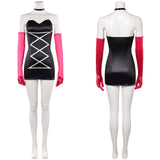 Hazbin Hotel Season 2 Angel Dust Long Gloves Black Dress Outfit Cosplay Costume Outfits Halloween Carnival Suit