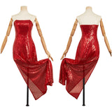Hazbin Hotel Season 2 Charlie Morningstar Red Sequined Dress Women Cosplay Costume Outfits Halloween Carnival Suit