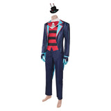 Hazbin Hotel Season 2 Vox Blue Striped Tailcoat Outfit Cosplay Costume Outfits Halloween Carnival Suit