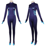 Hazbin Hotel Vox Women Blue Jumpsuit Cosplay Costume Outfit Halloween Carnival Suit
