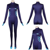 Hazbin Hotel Vox Women Blue Jumpsuit Cosplay Costume Outfit Halloween Carnival Suit
