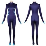 Hazbin Hotel Vox Women Blue Jumpsuit Cosplay Costume Outfit Halloween Carnival Suit