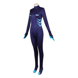 Hazbin Hotel Vox Women Blue Jumpsuit Cosplay Costume Outfit Halloween Carnival Suit