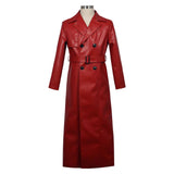 Homicipher Scarlet Rain Red Leather Coat Cosplay Costume Outfits Halloween Carnival Suit